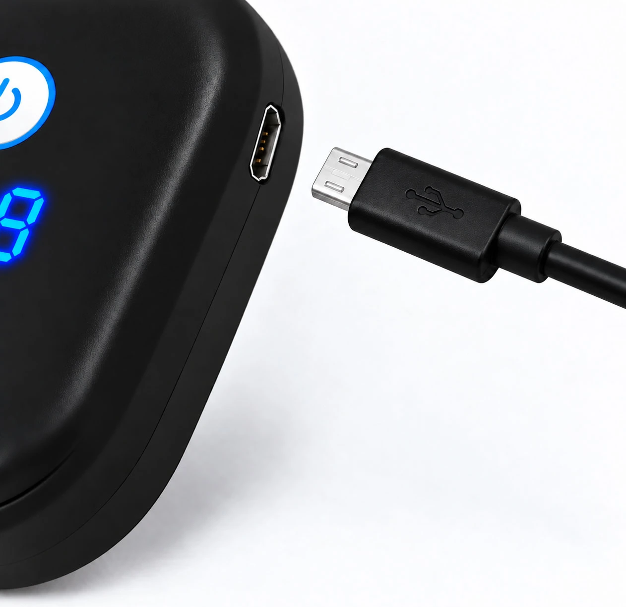 Micro-USB cable beside the AlignHabit charging port.